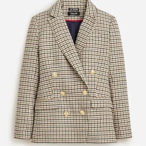 J Crew cream plaid Nello Gori wool blazer, size 0
